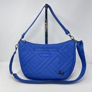 Lug Harmony Matte Luxe VL Messenger Bag Sapphire Blue RFID Travel Crossbody